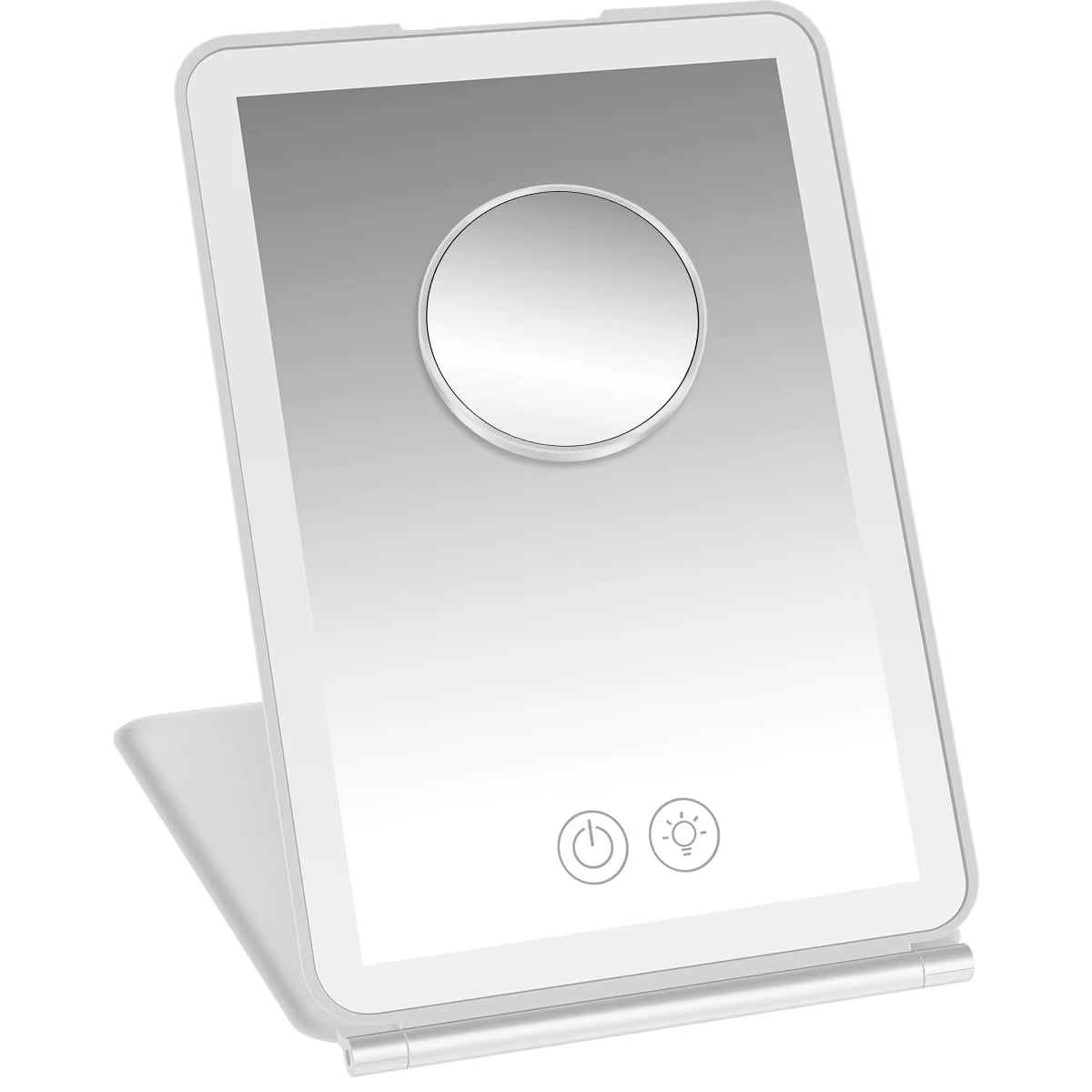 LED Makeup Mirror Cosmetic Mirrors with Light Foldable Travel Makeup Touch Screen Dimm with 10X Magnifying Detail Vanity Mirror