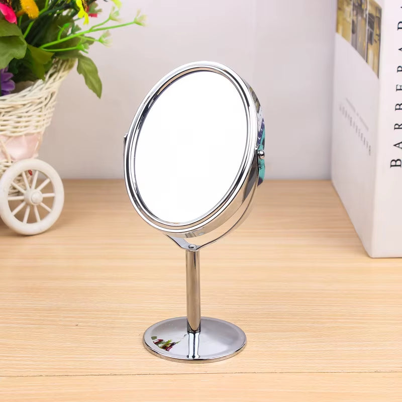 Double Sided Makeup Mirror 3 Inch Desktop Dresser Mirror Rotatable Mini Cute Double-Sided Dresser Mirror Makeup Cosmetic Mirrors