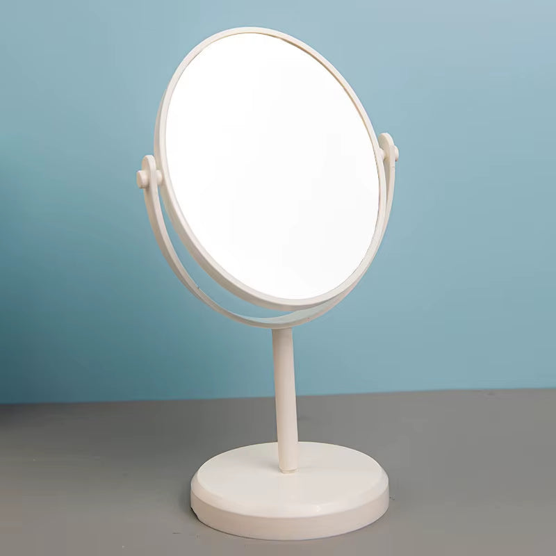 Desktop Makeup Mirror Single Side Rotatable Dresser Mirror Oval Standing Vanity Mirror Home Dormitory Desktop Cosmetic Mirrors