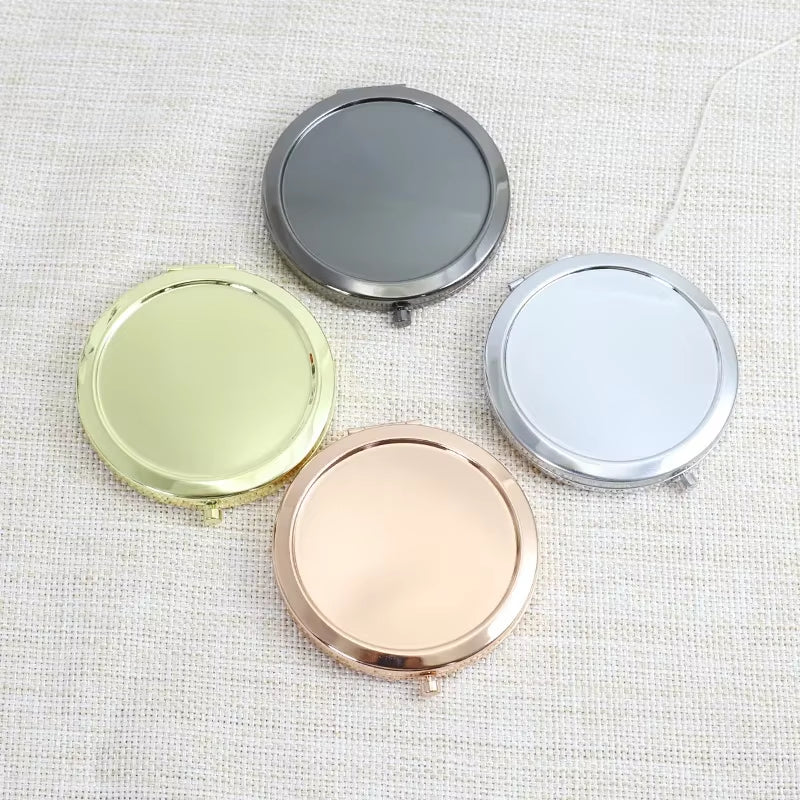 Portable Folding Mirror Mini Compact Stainless Steel Metal Makeup Cosmetic Pocket Mirror for Makeup Mirrors Beauty Accessories