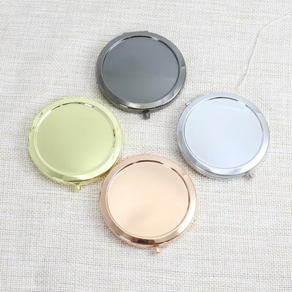 Portable Folding Mirror Mini Compact Stainless Steel Metal Makeup Cosmetic Pocket Mirror for Makeup Mirrors Beauty Accessories