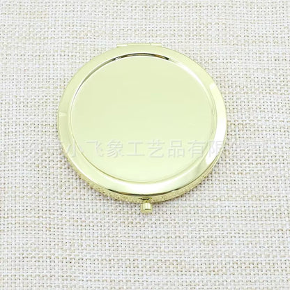Portable Folding Mirror Mini Compact Stainless Steel Metal Makeup Cosmetic Pocket Mirror for Makeup Mirrors Beauty Accessories