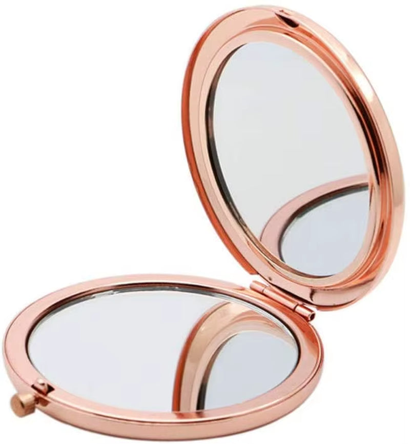 New Style Compact Travel Makeup Magnifying Mirror - Small Portable Elegant Folding Mirror with Handheld and Easy to Carry