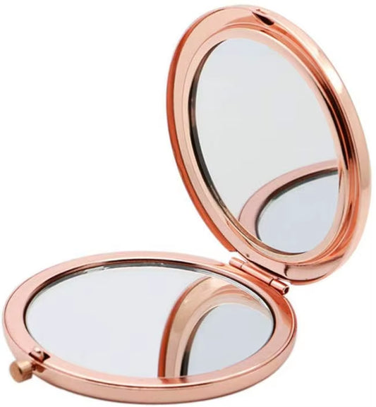 New Style Compact Travel Makeup Magnifying Mirror - Small Portable Elegant Folding Mirror with Handheld and Easy to Carry