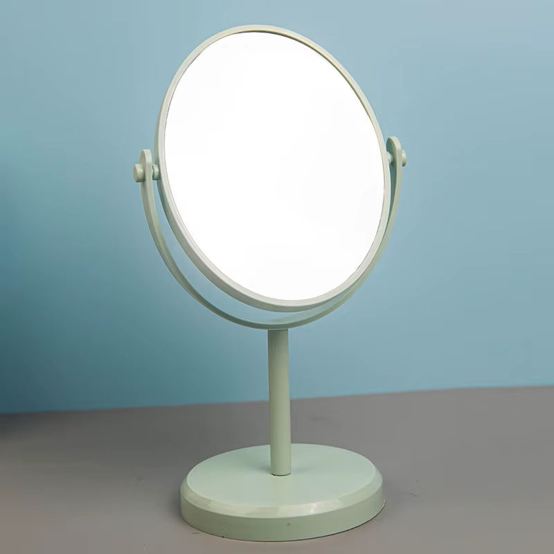 Desktop Makeup Mirror Single Side Rotatable Dresser Mirror Oval Standing Vanity Mirror Home Dormitory Desktop Cosmetic Mirrors