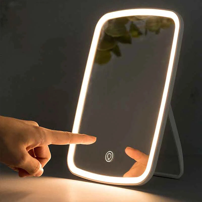 Jordan Judy Led Light Mirror Intelligent Makeup Mirrors Portable Rechargeable Desktop Touch-Screen Mirror