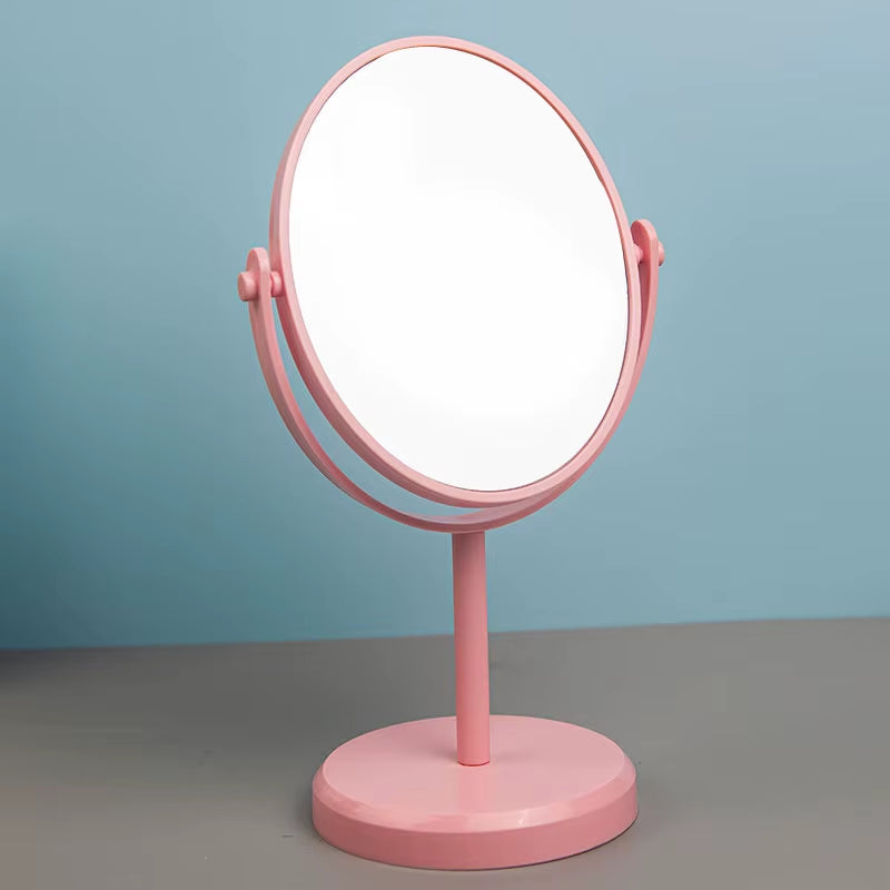 Desktop Makeup Mirror Single Side Rotatable Dresser Mirror Oval Standing Vanity Mirror Home Dormitory Desktop Cosmetic Mirrors