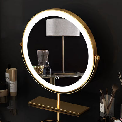 Cosmetic Makeup Mirror with Led Lights Lighted Vanity Tabletop Dimmable Multi-Color Travel Mirrors with 10X Spot Maganify Mirror