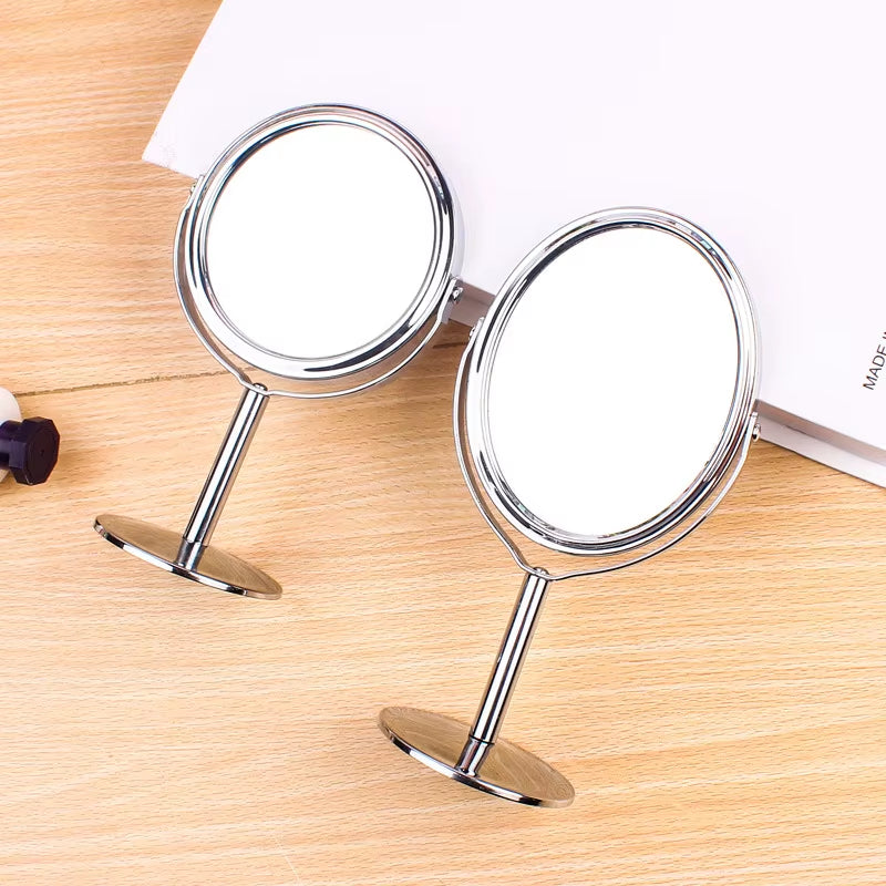 Double Sided Makeup Mirror 3 Inch Desktop Dresser Mirror Rotatable Mini Cute Double-Sided Dresser Mirror Makeup Cosmetic Mirrors