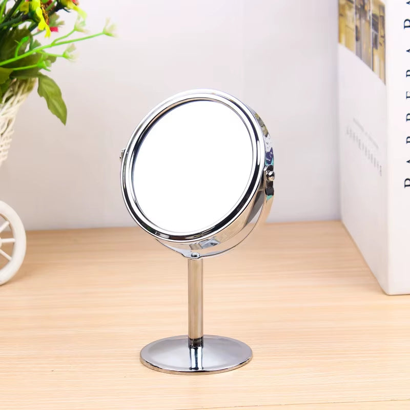 Double Sided Makeup Mirror 3 Inch Desktop Dresser Mirror Rotatable Mini Cute Double-Sided Dresser Mirror Makeup Cosmetic Mirrors