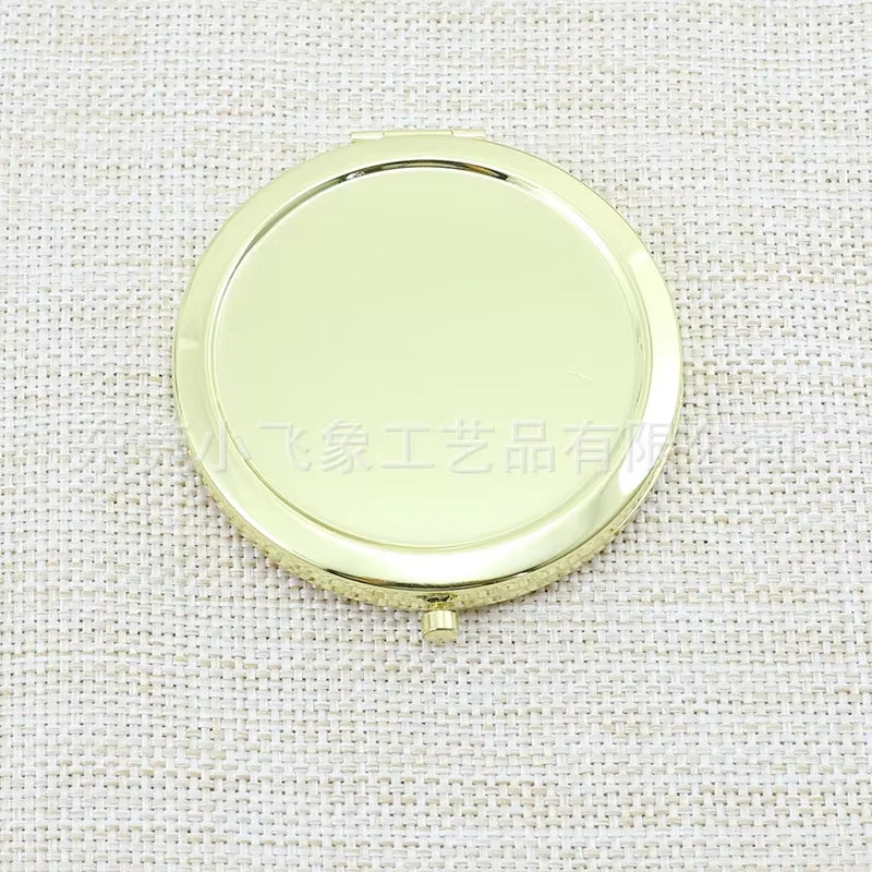 Portable Folding Mirror Mini Compact Stainless Steel Metal Makeup Cosmetic Pocket Mirror for Makeup Mirrors Beauty Accessories