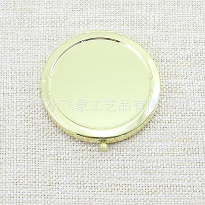 Portable Folding Mirror Mini Compact Stainless Steel Metal Makeup Cosmetic Pocket Mirror for Makeup Mirrors Beauty Accessories