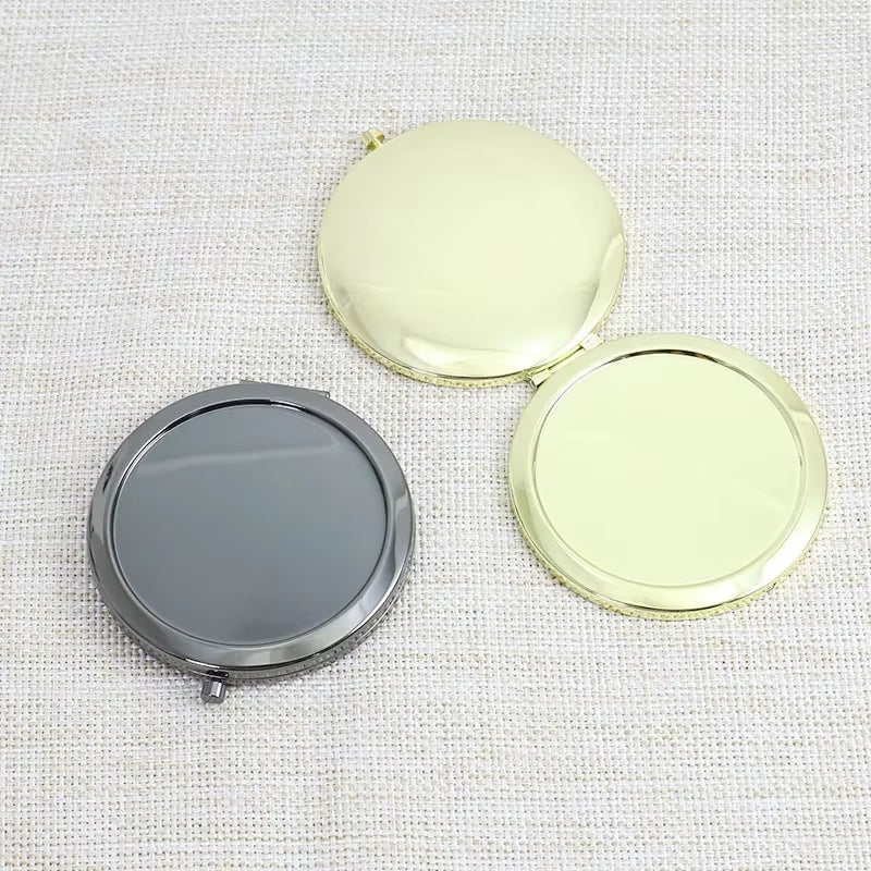 Portable Folding Mirror Mini Compact Stainless Steel Metal Makeup Cosmetic Pocket Mirror for Makeup Mirrors Beauty Accessories