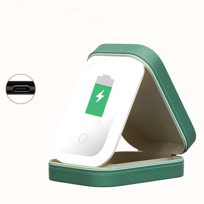 Makeup Storage Box with Led Light Mirror Portable Travel Makeup Cosmetics Jewelry Storage Box Touch Light Storage Organizer