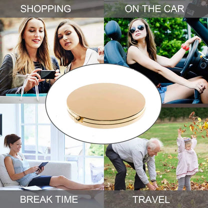 New Style Compact Travel Makeup Magnifying Mirror - Small Portable Elegant Folding Mirror with Handheld and Easy to Carry