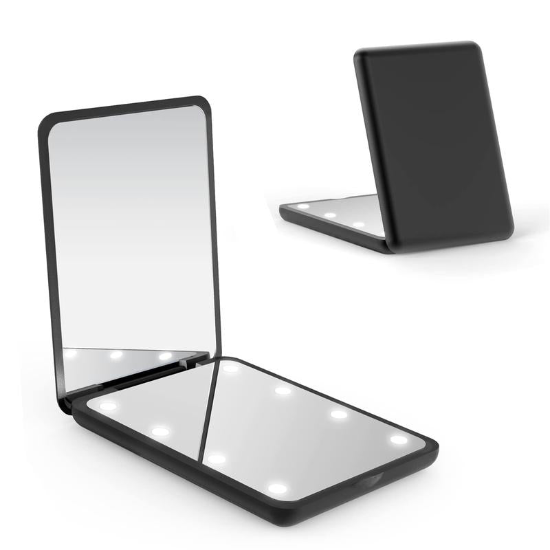 Mini Pocket Mirror Travel Mirror with Light, Led Compact Mirror,1X/3X Magnifying Mirror with Light,2-Sided Handheld Fold Mirror,Small Travel Makeup Mirror,Lighted Compact Mirror for Purse,Gift