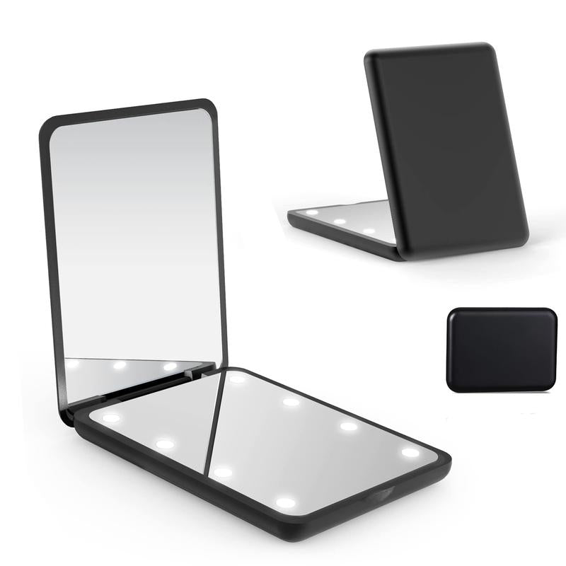 Mini Pocket Mirror Travel Mirror with Light, Led Compact Mirror,1X/3X Magnifying Mirror with Light,2-Sided Handheld Fold Mirror,Small Travel Makeup Mirror,Lighted Compact Mirror for Purse,Gift