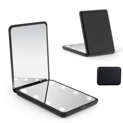 Mini Pocket Mirror Travel Mirror with Light, Led Compact Mirror,1X/3X Magnifying Mirror with Light,2-Sided Handheld Fold Mirror,Small Travel Makeup Mirror,Lighted Compact Mirror for Purse,Gift