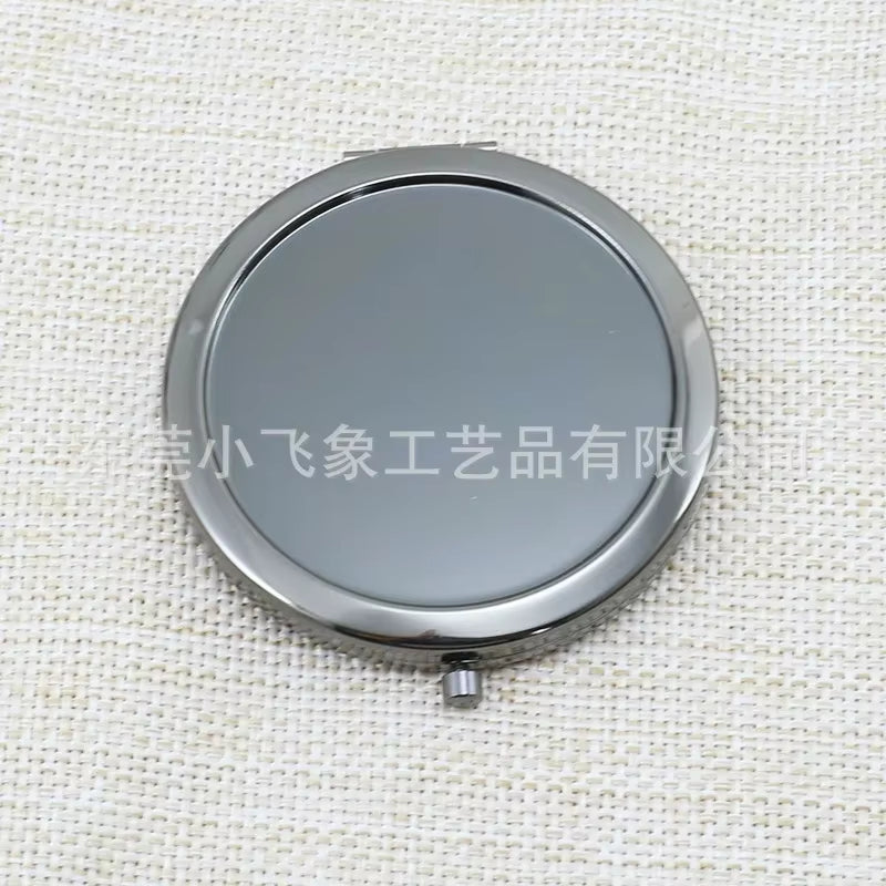 Portable Folding Mirror Mini Compact Stainless Steel Metal Makeup Cosmetic Pocket Mirror for Makeup Mirrors Beauty Accessories