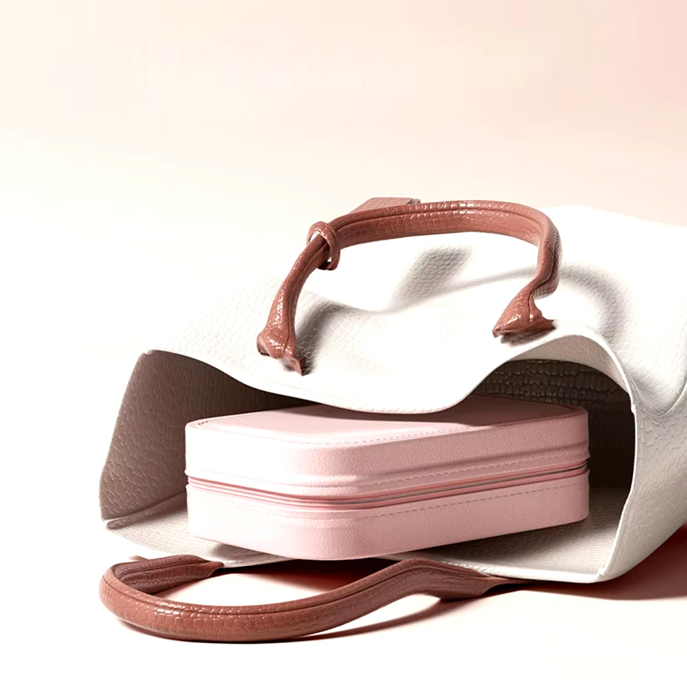 Makeup Storage Box with Led Light Mirror Portable Travel Makeup Cosmetics Jewelry Storage Box Touch Light Storage Organizer