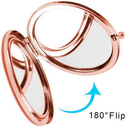 New Style Compact Travel Makeup Magnifying Mirror - Small Portable Elegant Folding Mirror with Handheld and Easy to Carry