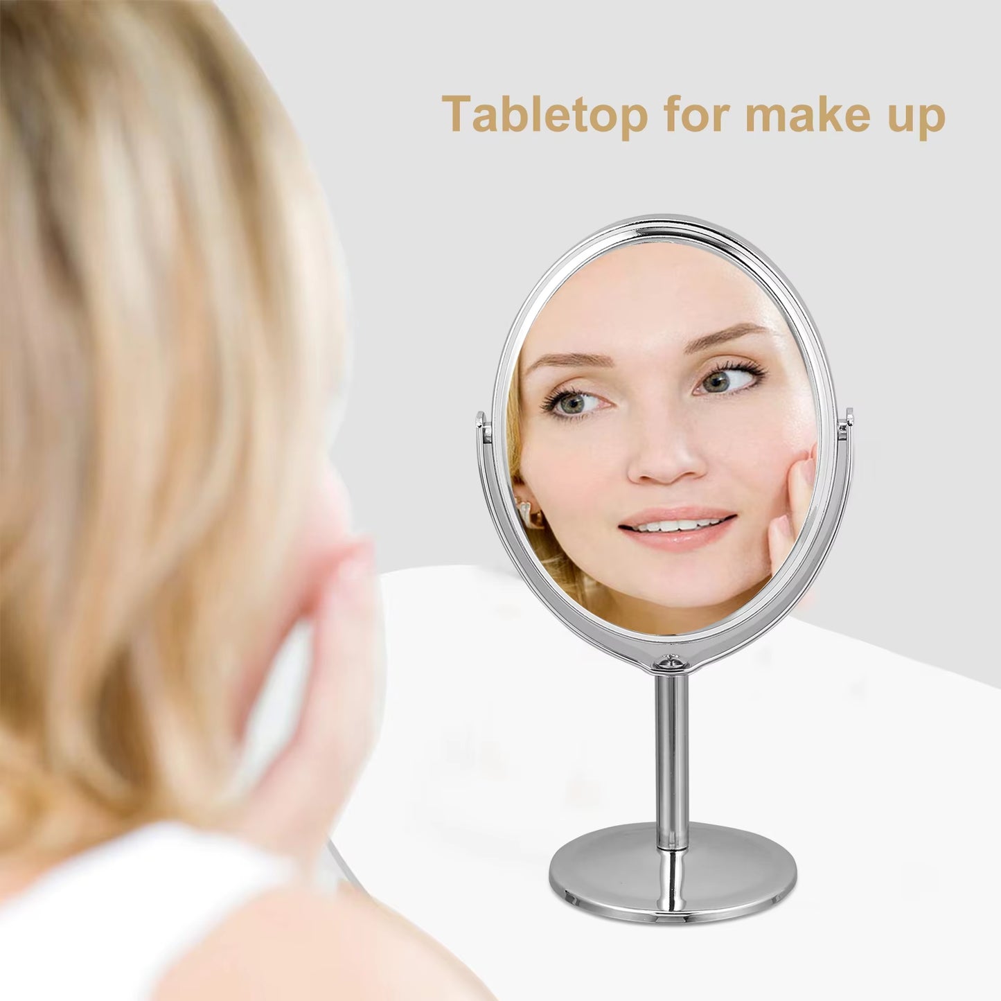 Double Sided Makeup Mirror 3 Inch Desktop Dresser Mirror Rotatable Mini Cute Double-Sided Dresser Mirror Makeup Cosmetic Mirrors