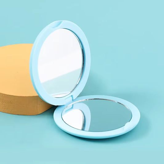 4 Colors Mini Pocket Folding Makeup Mirrors for Girls Women Traveling Portable round Pocket Vanity Mirror Styling Aceesories 1Pc